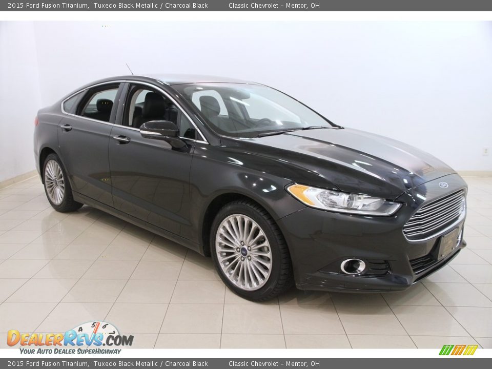 2015 Ford Fusion Titanium Tuxedo Black Metallic / Charcoal Black Photo #1