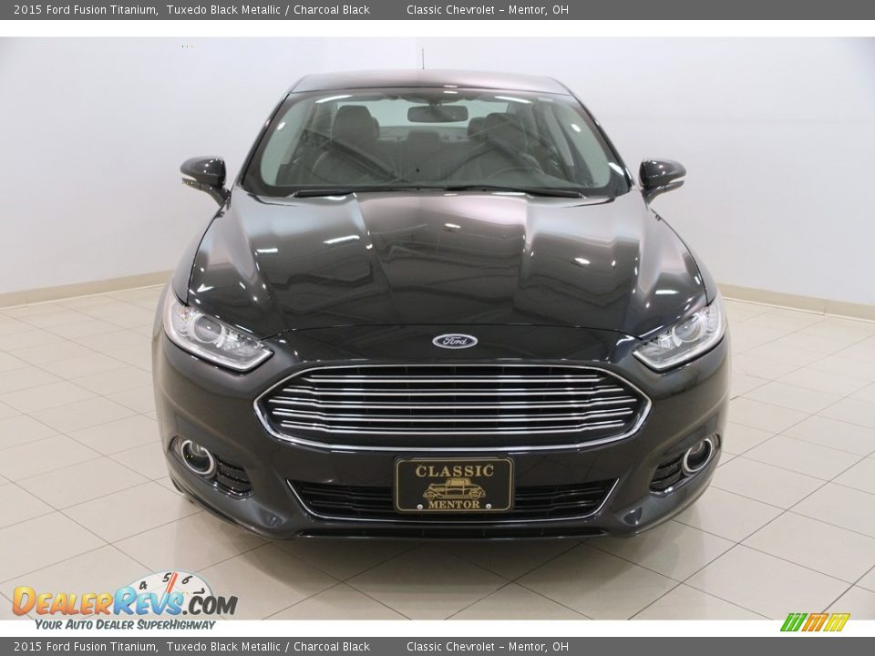 2015 Ford Fusion Titanium Tuxedo Black Metallic / Charcoal Black Photo #2