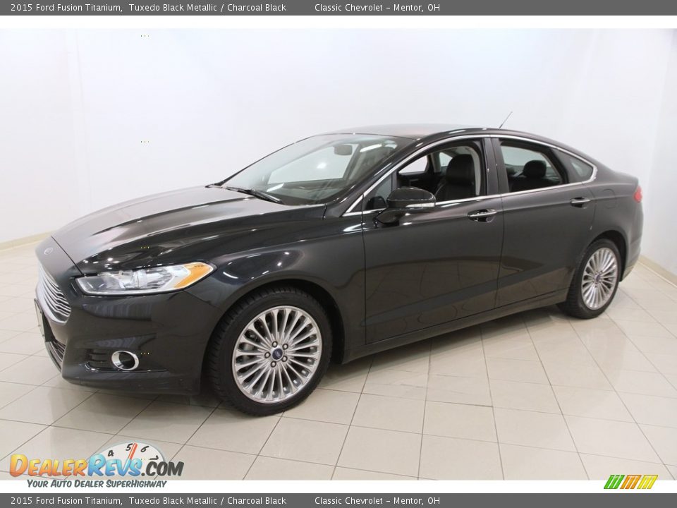 2015 Ford Fusion Titanium Tuxedo Black Metallic / Charcoal Black Photo #3