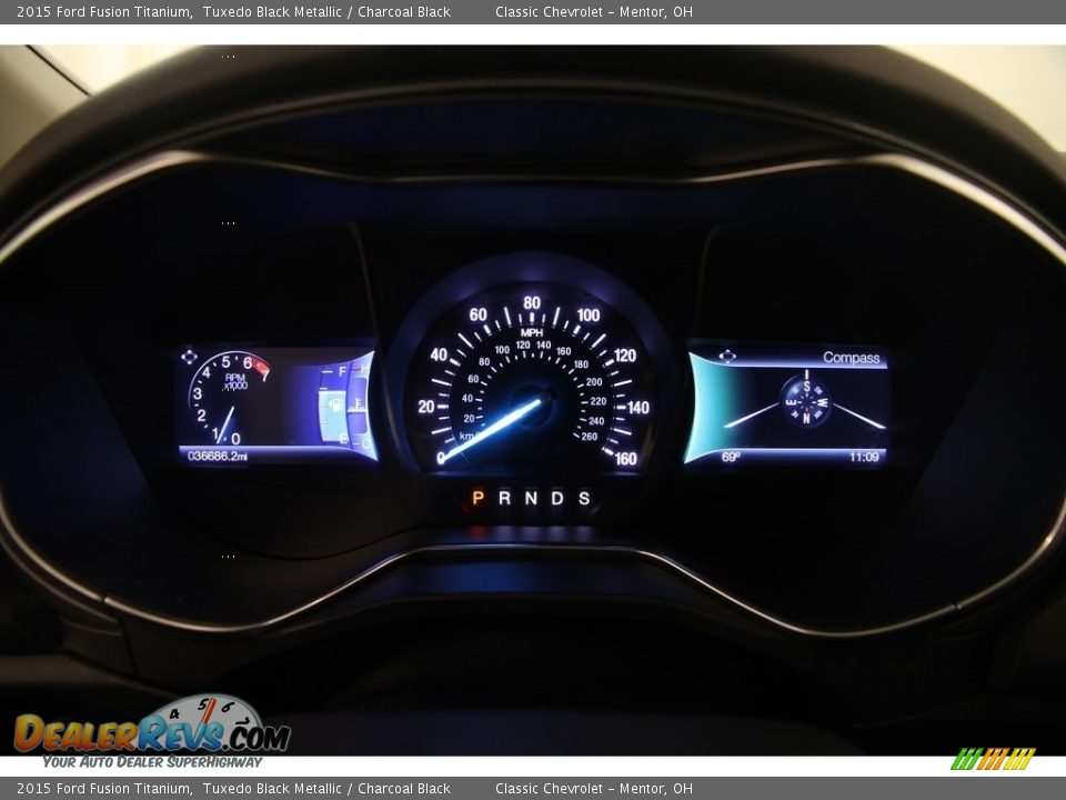 2015 Ford Fusion Titanium Tuxedo Black Metallic / Charcoal Black Photo #7