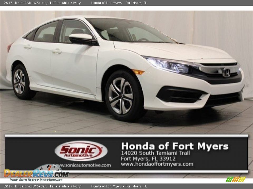 2017 Honda Civic LX Sedan Taffeta White / Ivory Photo #1
