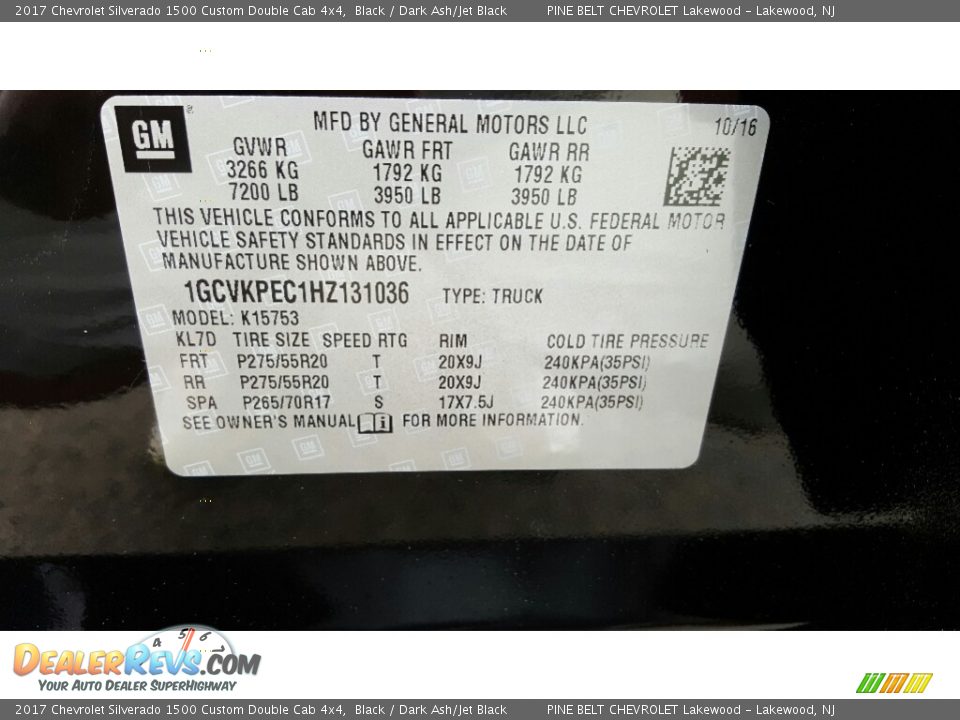 2017 Chevrolet Silverado 1500 Custom Double Cab 4x4 Black / Dark Ash/Jet Black Photo #7