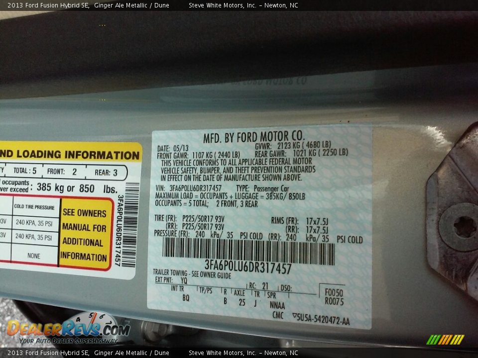 2013 Ford Fusion Hybrid SE Ginger Ale Metallic / Dune Photo #24