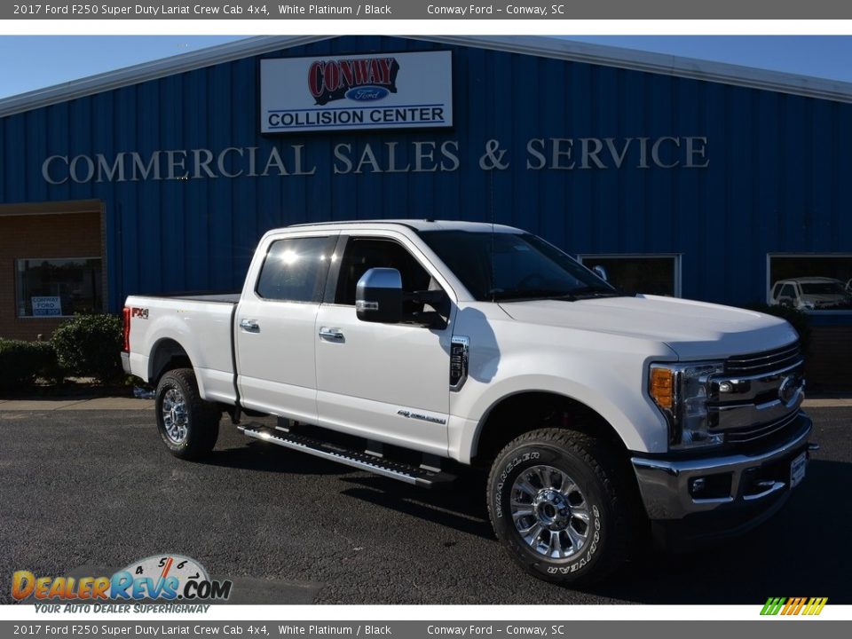2017 Ford F250 Super Duty Lariat Crew Cab 4x4 White Platinum / Black Photo #1