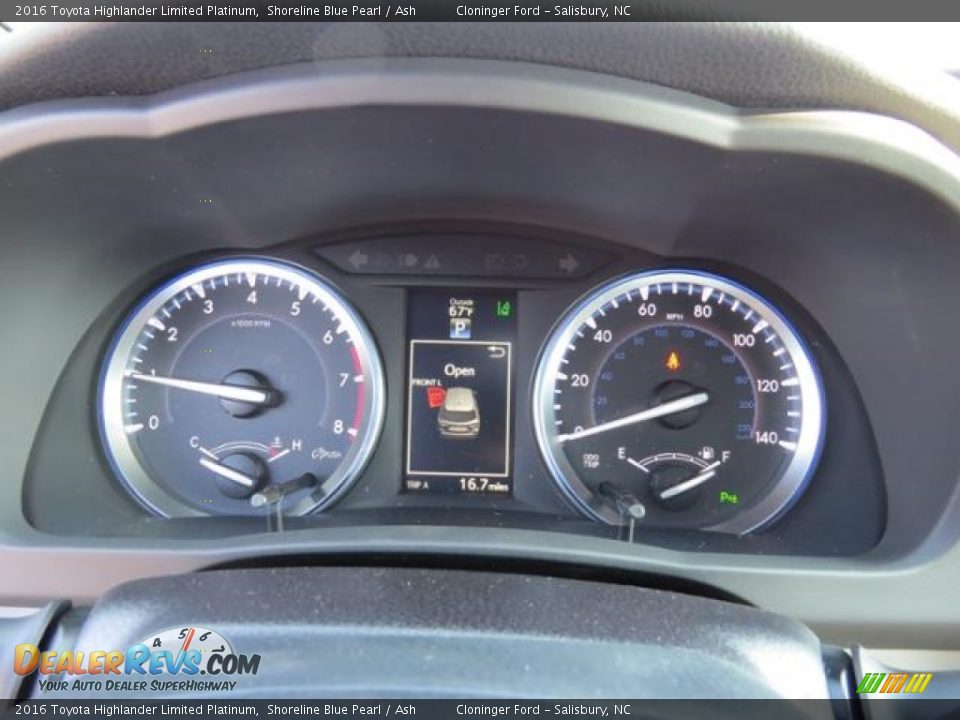 2016 Toyota Highlander Limited Platinum Shoreline Blue Pearl / Ash Photo #13