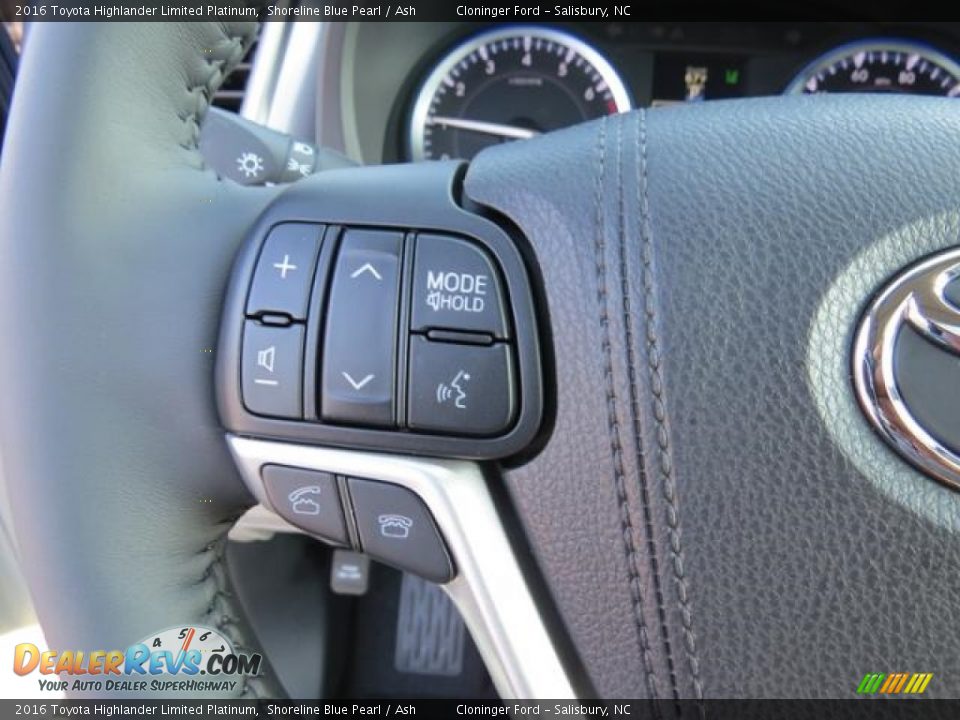 2016 Toyota Highlander Limited Platinum Shoreline Blue Pearl / Ash Photo #14