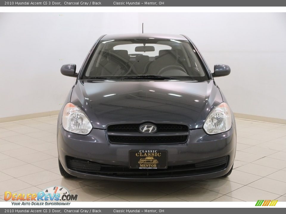 2010 Hyundai Accent GS 3 Door Charcoal Gray / Black Photo #2