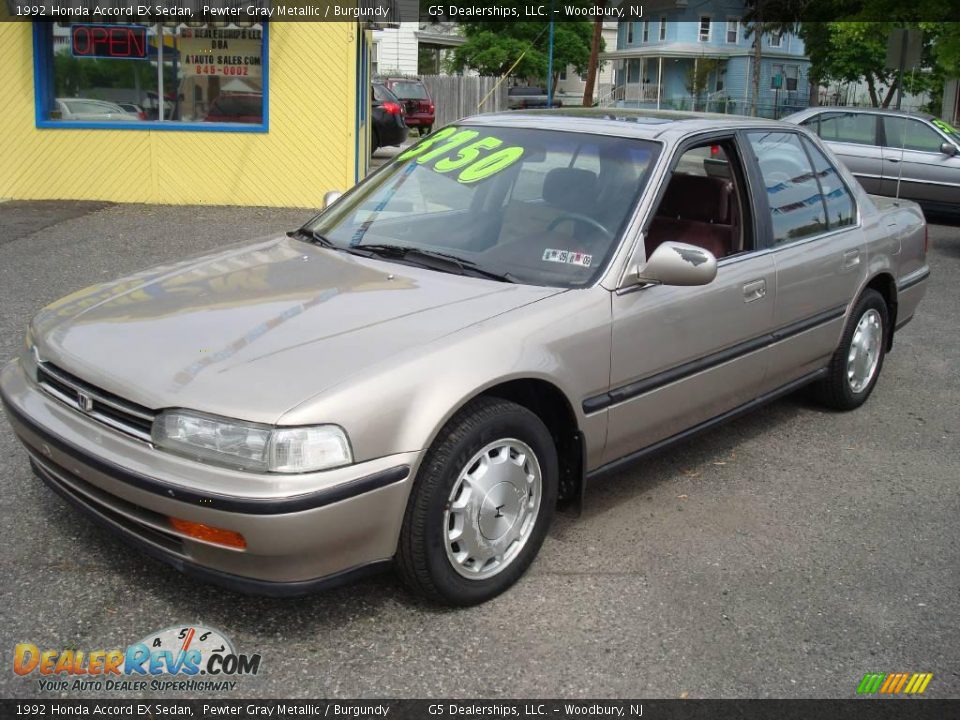 1992 Honda Accord EX Sedan Pewter Gray Metallic / Burgundy Photo 1