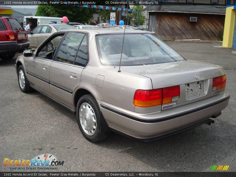 1992 Honda Accord EX Sedan Pewter Gray Metallic / Burgundy Photo #7