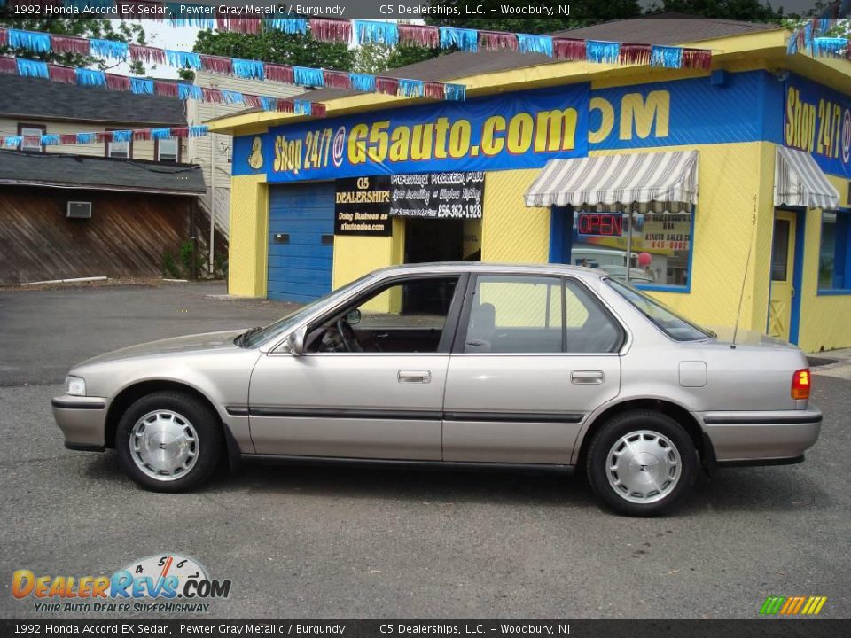 1992 Honda Accord EX Sedan Pewter Gray Metallic / Burgundy Photo #8
