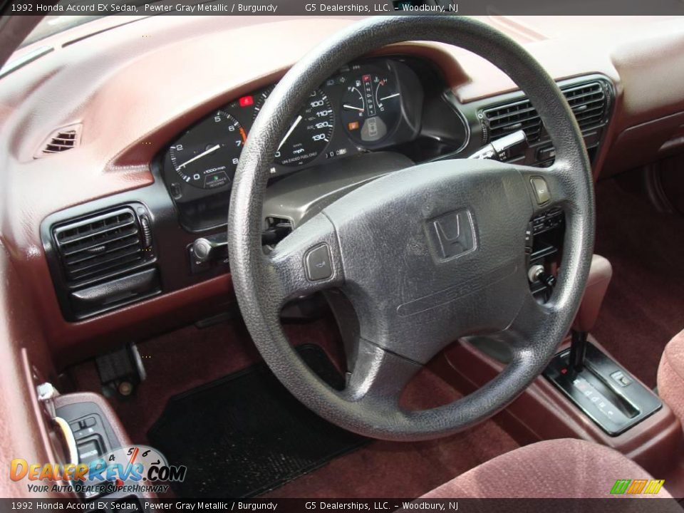 1992 Honda Accord EX Sedan Pewter Gray Metallic / Burgundy Photo #9