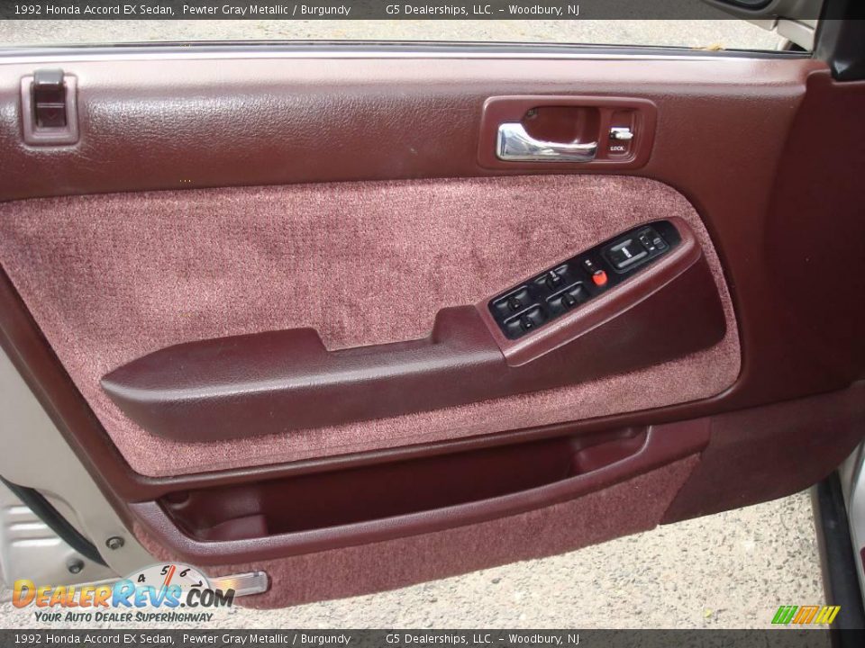1992 Honda Accord EX Sedan Pewter Gray Metallic / Burgundy Photo #11