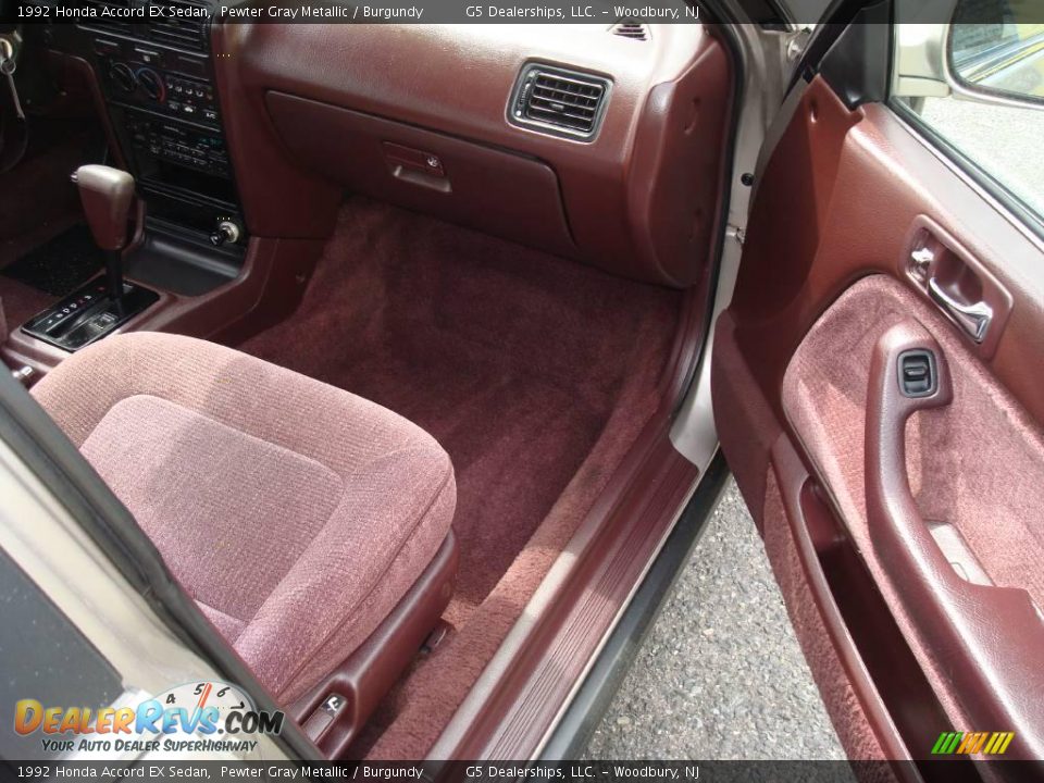 1992 Honda Accord EX Sedan Pewter Gray Metallic / Burgundy Photo #13