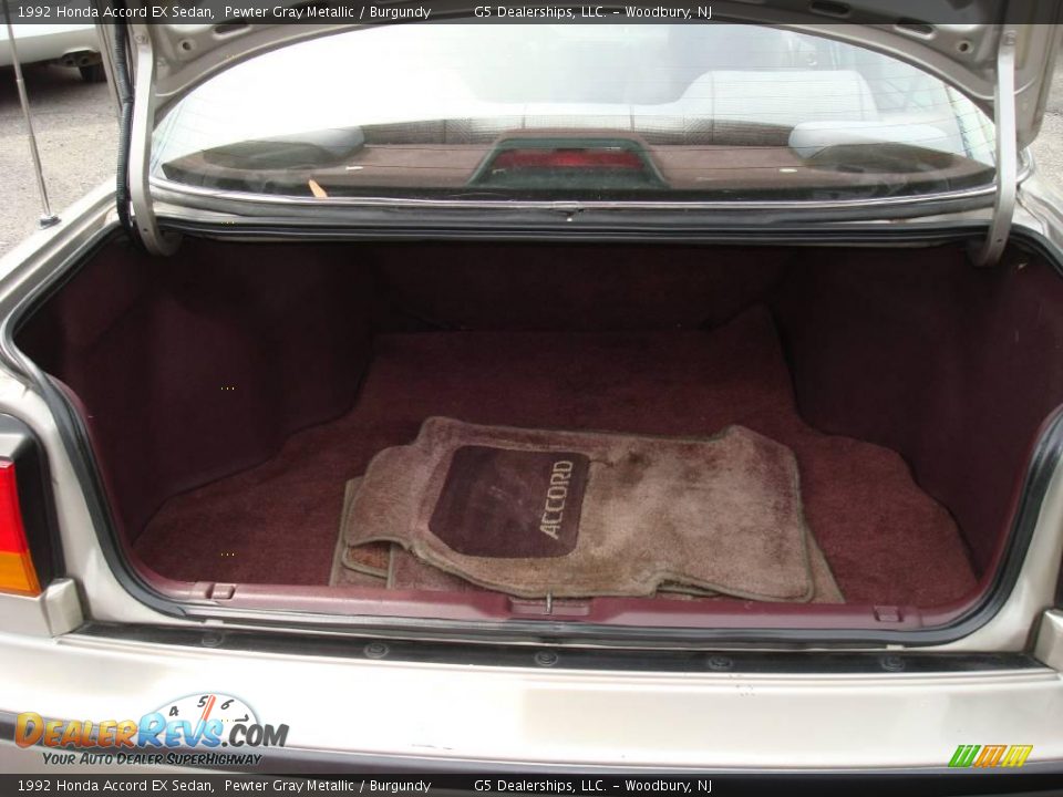 1992 Honda Accord EX Sedan Pewter Gray Metallic / Burgundy Photo #16