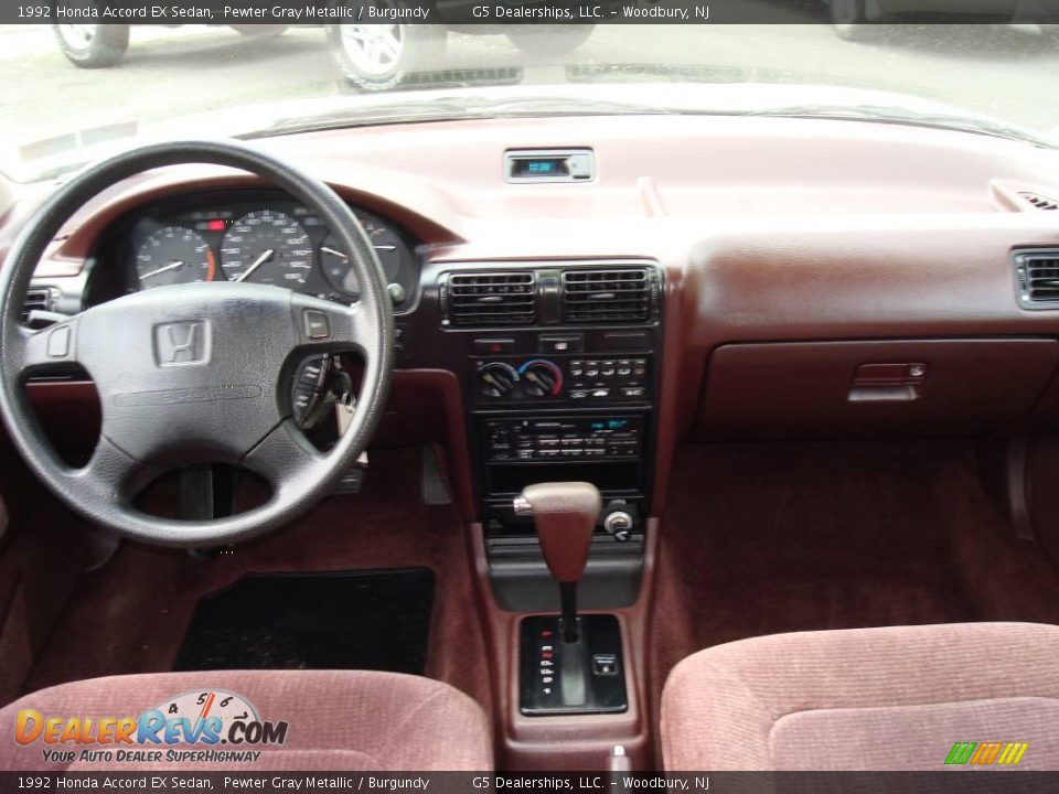 1992 Honda Accord EX Sedan Pewter Gray Metallic / Burgundy Photo #21
