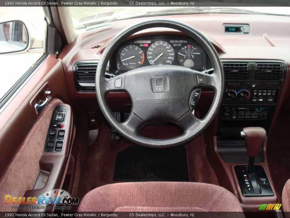 1992 Honda Accord EX Sedan Pewter Gray Metallic / Burgundy Photo #22