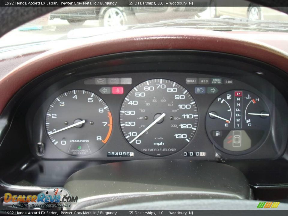 1992 Honda Accord EX Sedan Pewter Gray Metallic / Burgundy Photo #25