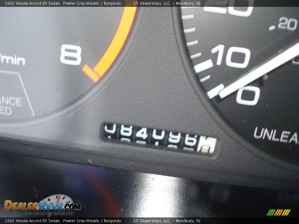 1992 Honda Accord EX Sedan Pewter Gray Metallic / Burgundy Photo #26