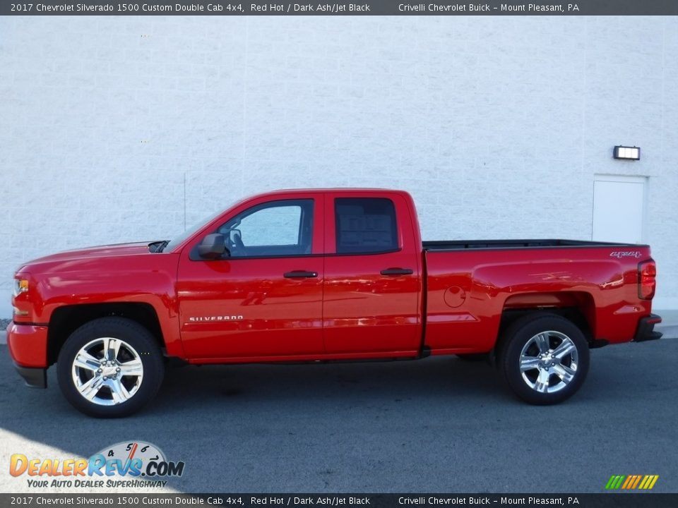 2017 Chevrolet Silverado 1500 Custom Double Cab 4x4 Red Hot / Dark Ash/Jet Black Photo #2