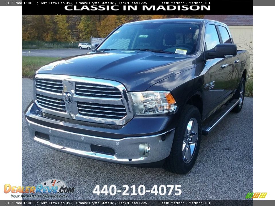 2017 Ram 1500 Big Horn Crew Cab 4x4 Granite Crystal Metallic / Black/Diesel Gray Photo #1