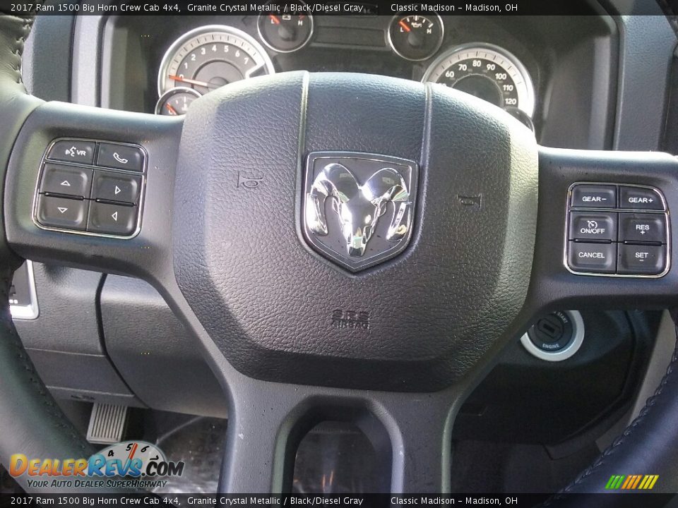 2017 Ram 1500 Big Horn Crew Cab 4x4 Granite Crystal Metallic / Black/Diesel Gray Photo #9