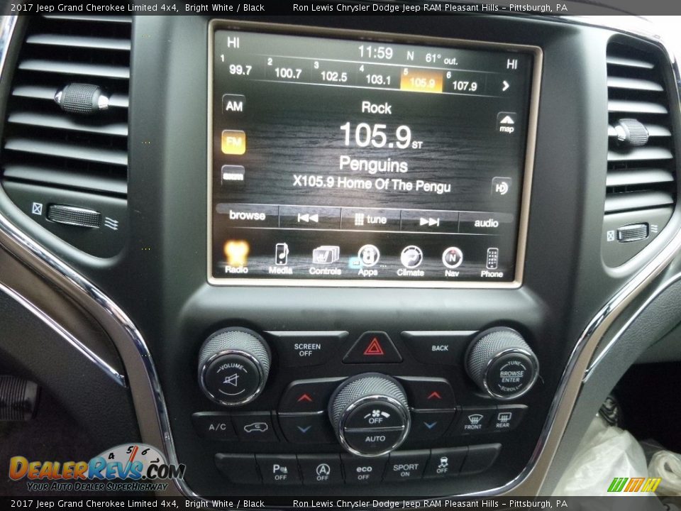 2017 Jeep Grand Cherokee Limited 4x4 Bright White / Black Photo #20