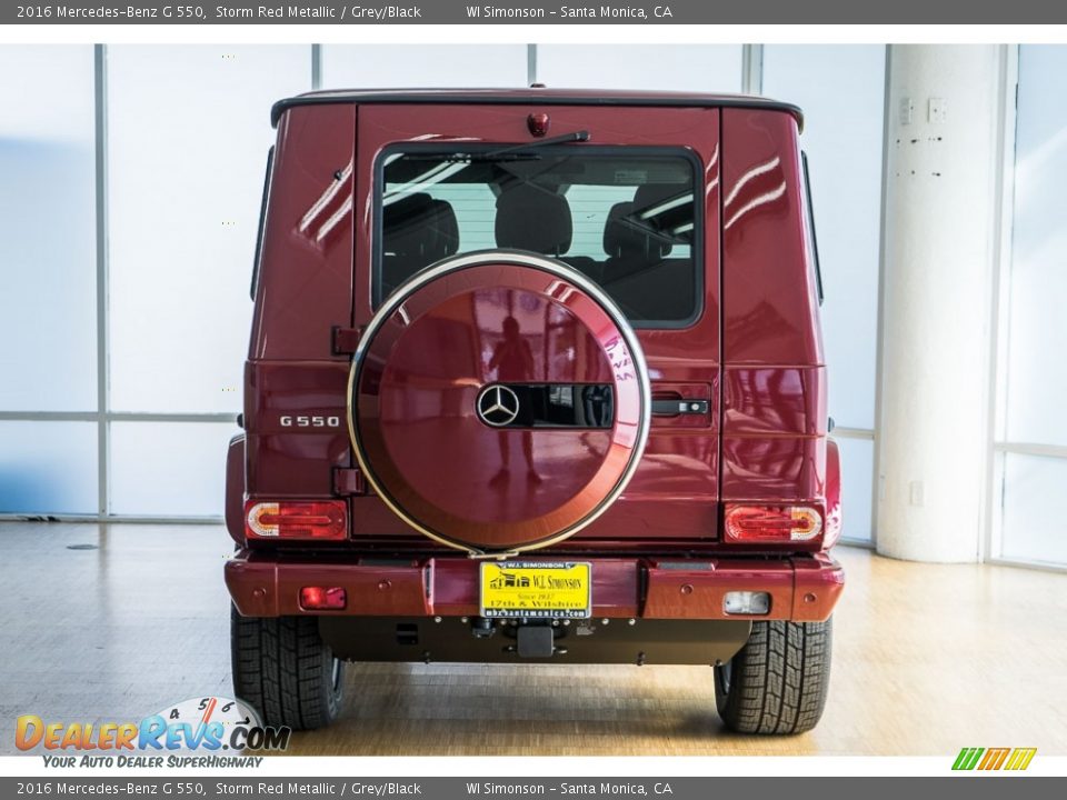 2016 Mercedes-Benz G 550 Storm Red Metallic / Grey/Black Photo #4