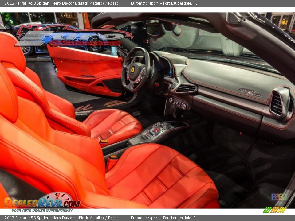 2013 Ferrari 458 Spider Nero Daytona (Black Metallic) / Rosso Photo #8