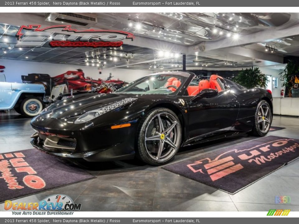 2013 Ferrari 458 Spider Nero Daytona (Black Metallic) / Rosso Photo #12