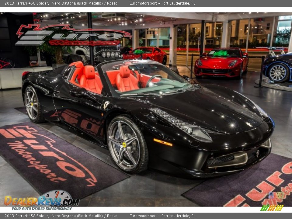2013 Ferrari 458 Spider Nero Daytona (Black Metallic) / Rosso Photo #15