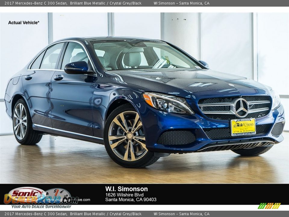 2017 Mercedes-Benz C 300 Sedan Brilliant Blue Metallic / Crystal Grey/Black Photo #1