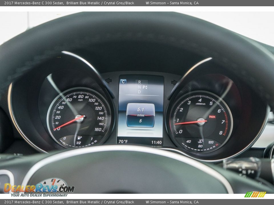 2017 Mercedes-Benz C 300 Sedan Brilliant Blue Metallic / Crystal Grey/Black Photo #6