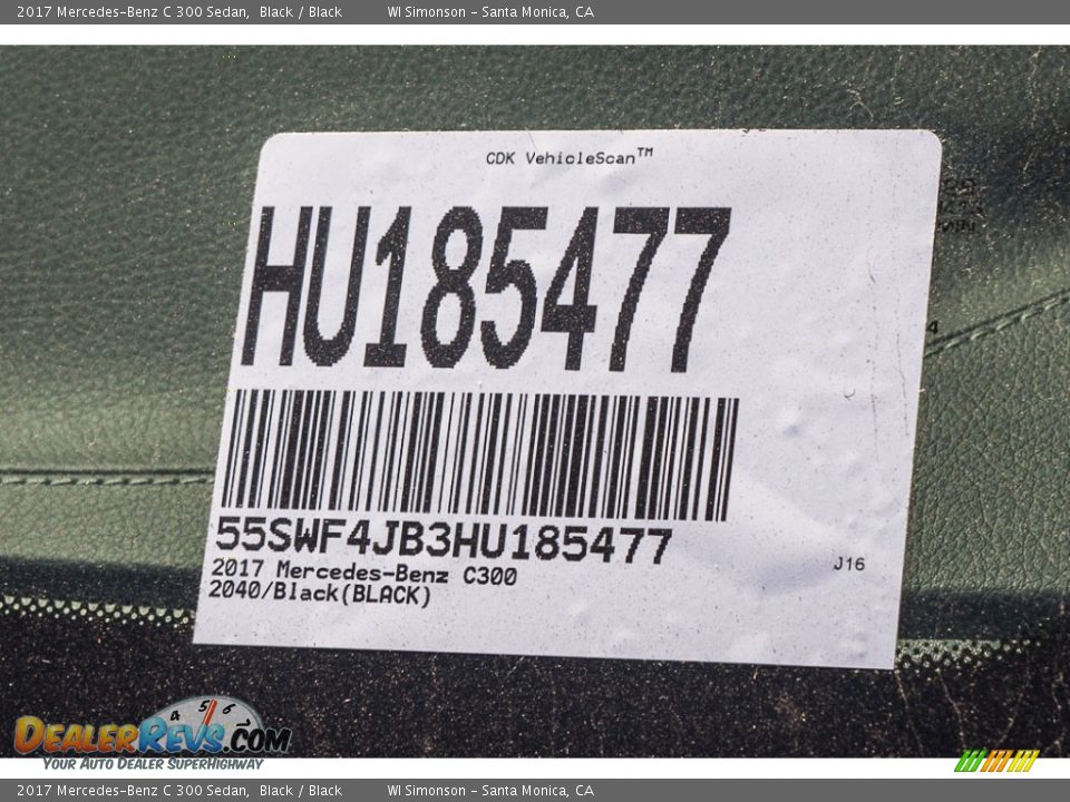 2017 Mercedes-Benz C 300 Sedan Black / Black Photo #8