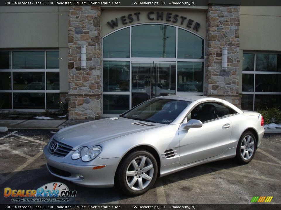 2003 Mercedes-Benz SL 500 Roadster Brilliant Silver Metallic / Ash Photo #1