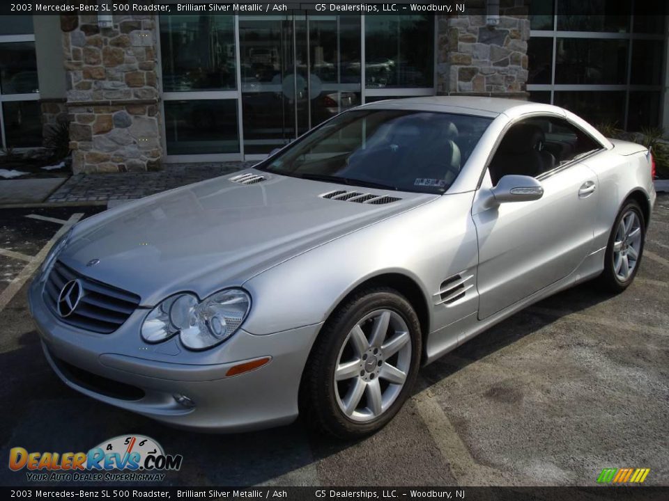2003 Mercedes-Benz SL 500 Roadster Brilliant Silver Metallic / Ash Photo #2