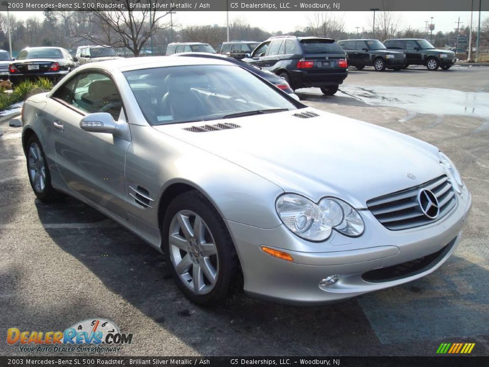 2003 Mercedes-Benz SL 500 Roadster Brilliant Silver Metallic / Ash Photo #5
