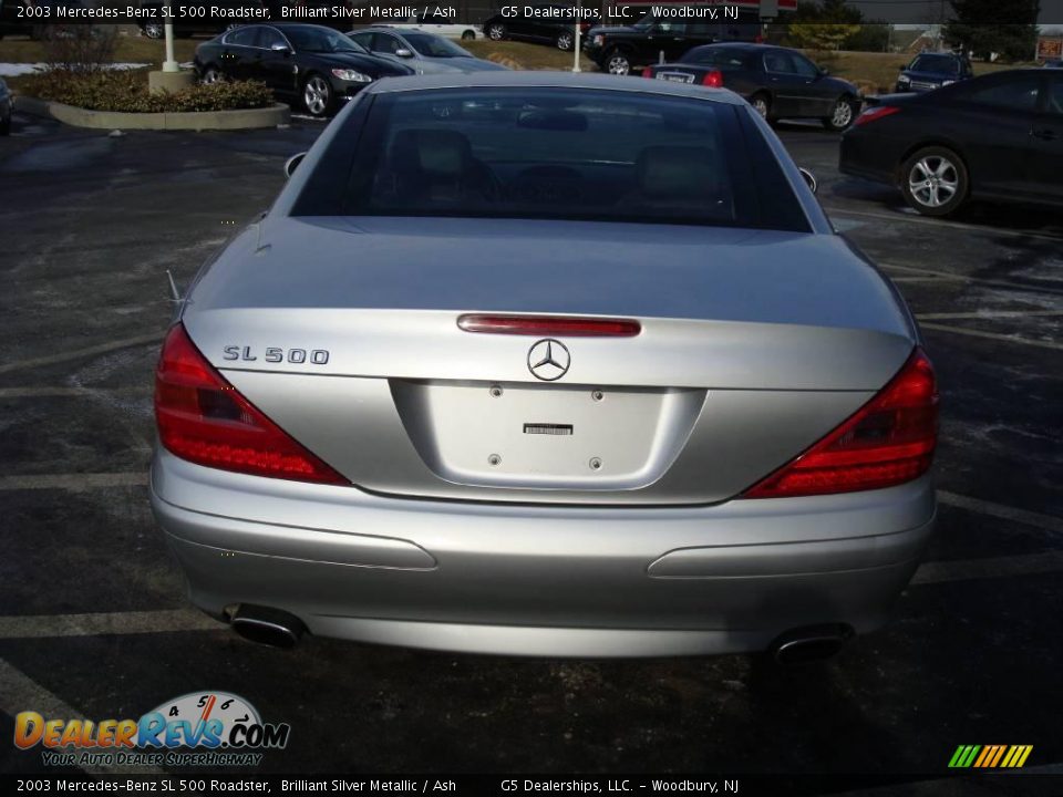 2003 Mercedes-Benz SL 500 Roadster Brilliant Silver Metallic / Ash Photo #8