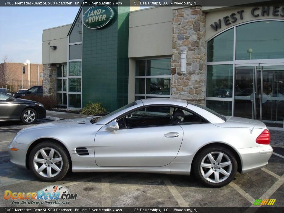 2003 Mercedes-Benz SL 500 Roadster Brilliant Silver Metallic / Ash Photo #10