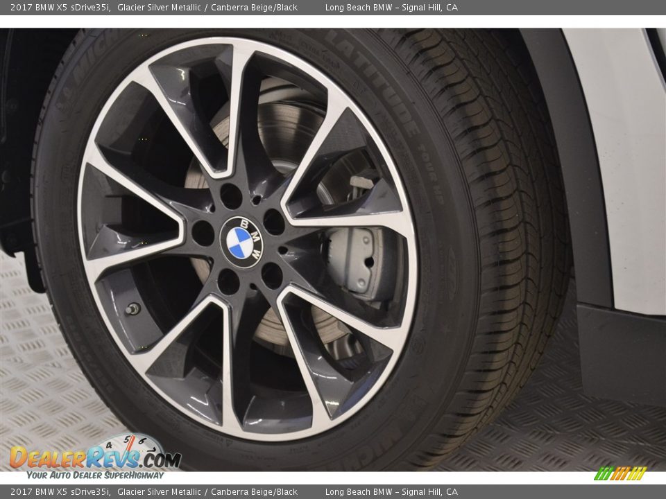 2017 BMW X5 sDrive35i Glacier Silver Metallic / Canberra Beige/Black Photo #6