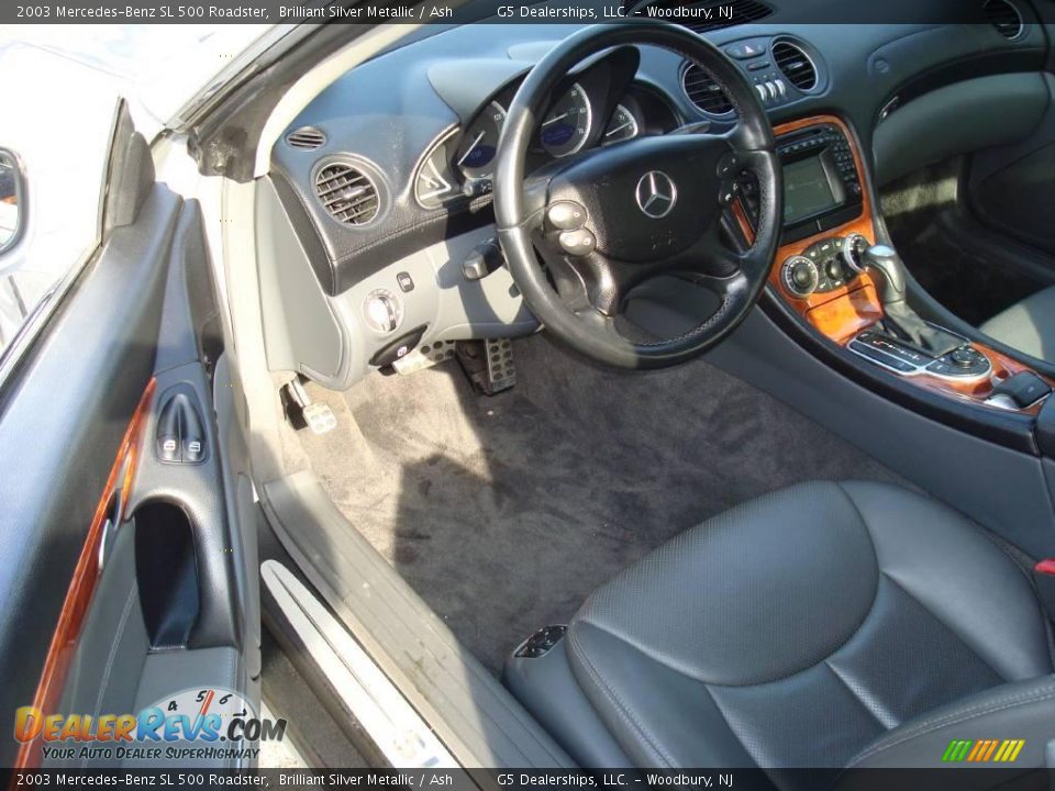 2003 Mercedes-Benz SL 500 Roadster Brilliant Silver Metallic / Ash Photo #12