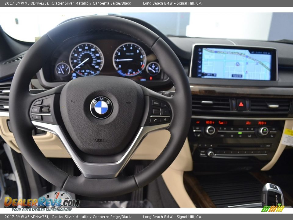 2017 BMW X5 sDrive35i Glacier Silver Metallic / Canberra Beige/Black Photo #14