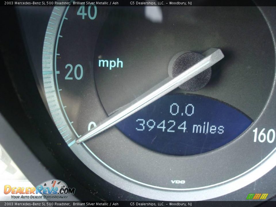 2003 Mercedes-Benz SL 500 Roadster Brilliant Silver Metallic / Ash Photo #25