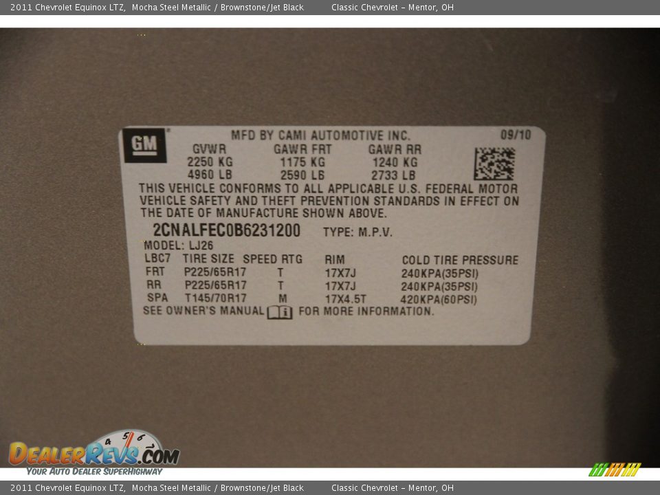 2011 Chevrolet Equinox LTZ Mocha Steel Metallic / Brownstone/Jet Black Photo #16