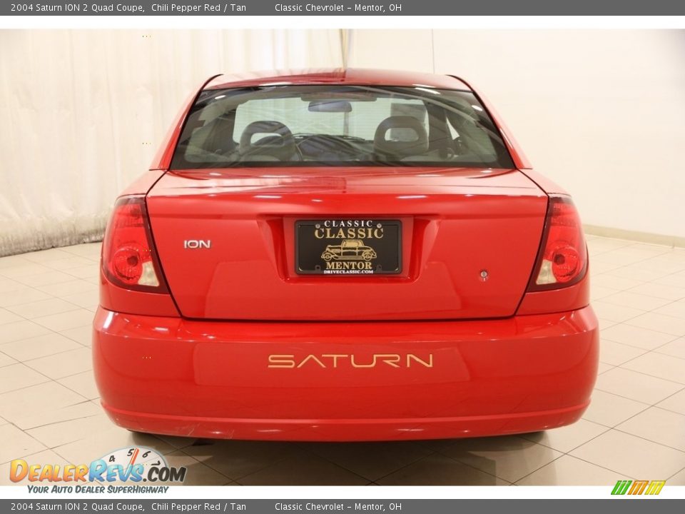 2004 Saturn ION 2 Quad Coupe Chili Pepper Red / Tan Photo #12