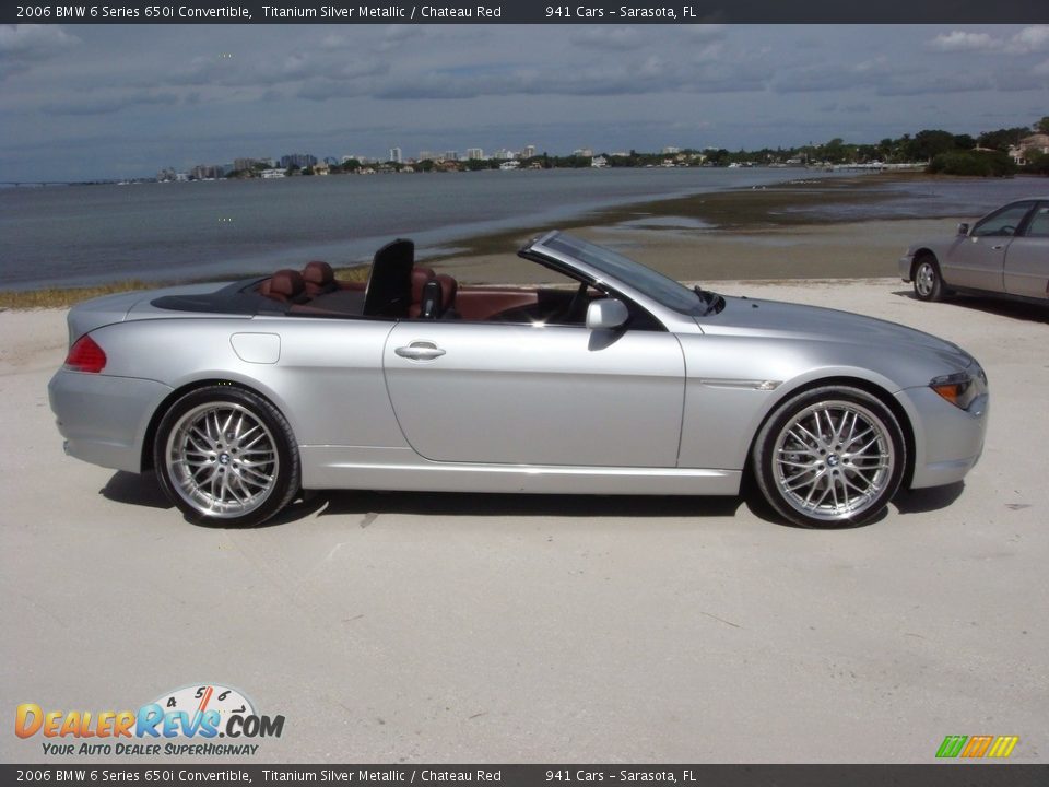 2006 BMW 6 Series 650i Convertible Titanium Silver Metallic / Chateau Red Photo #8