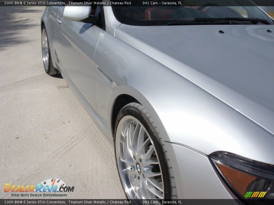 2006 BMW 6 Series 650i Convertible Titanium Silver Metallic / Chateau Red Photo #9