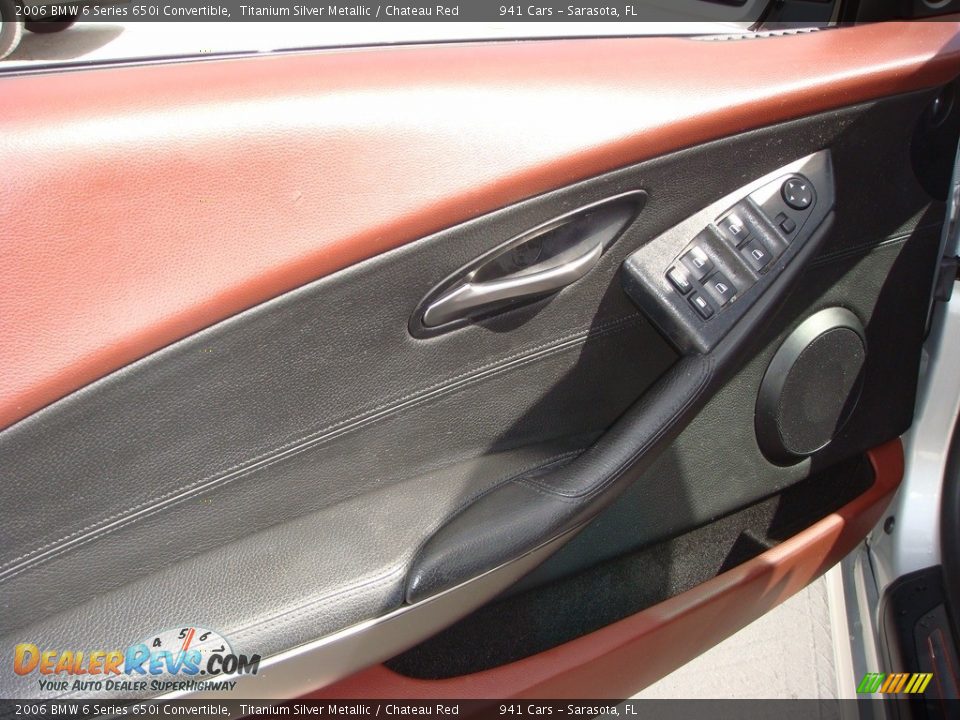 2006 BMW 6 Series 650i Convertible Titanium Silver Metallic / Chateau Red Photo #14