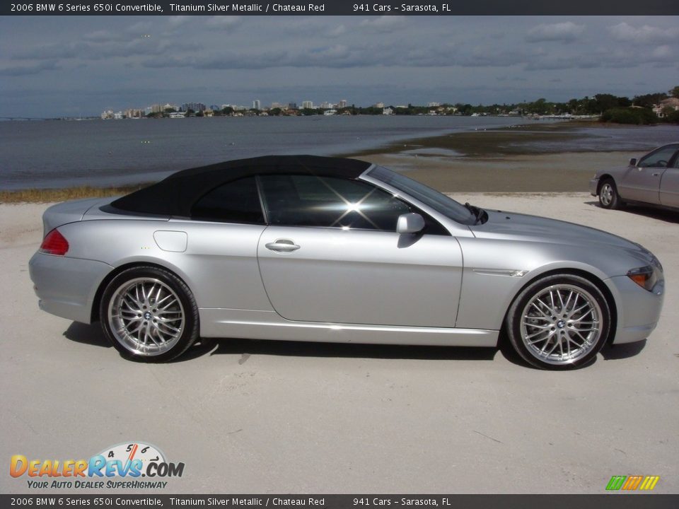 2006 BMW 6 Series 650i Convertible Titanium Silver Metallic / Chateau Red Photo #23