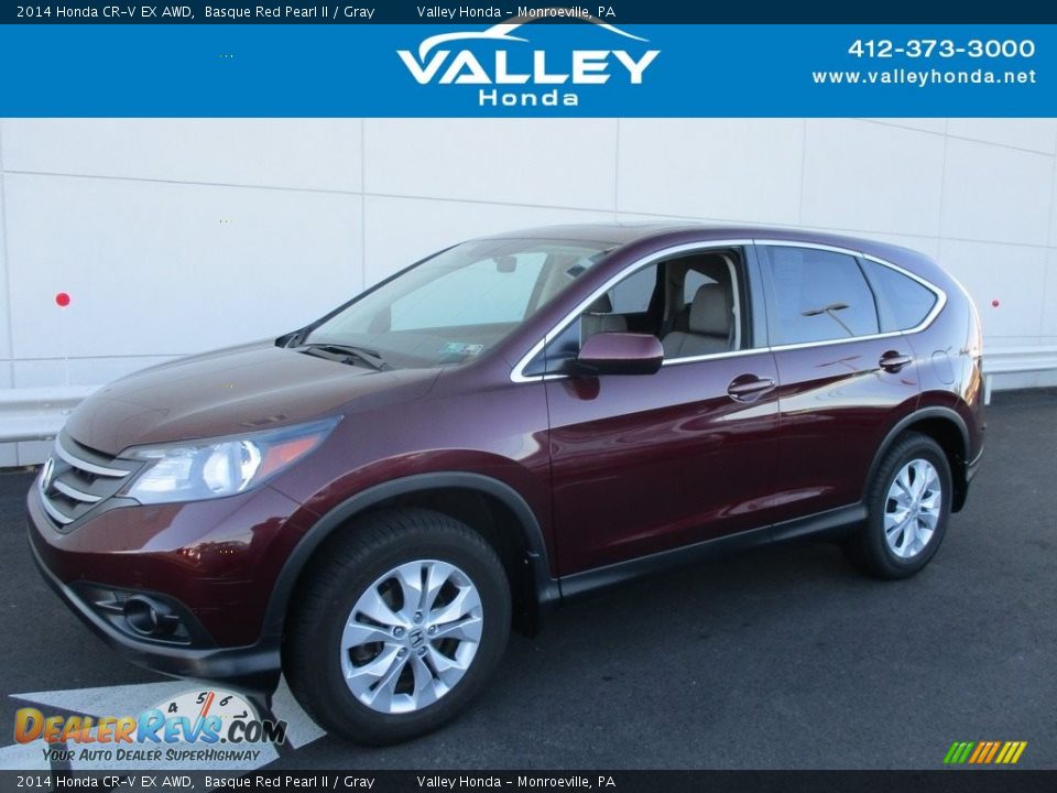 2014 Honda CR-V EX AWD Basque Red Pearl II / Gray Photo #1
