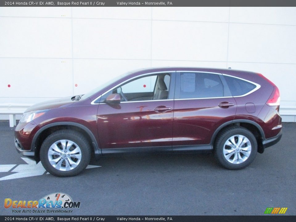 2014 Honda CR-V EX AWD Basque Red Pearl II / Gray Photo #2